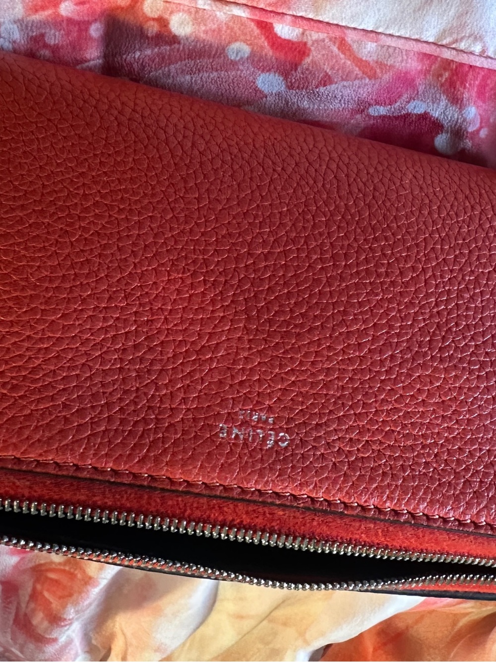 Celine Red Leather Cosmetic Pouch - Picture 15 of 15
